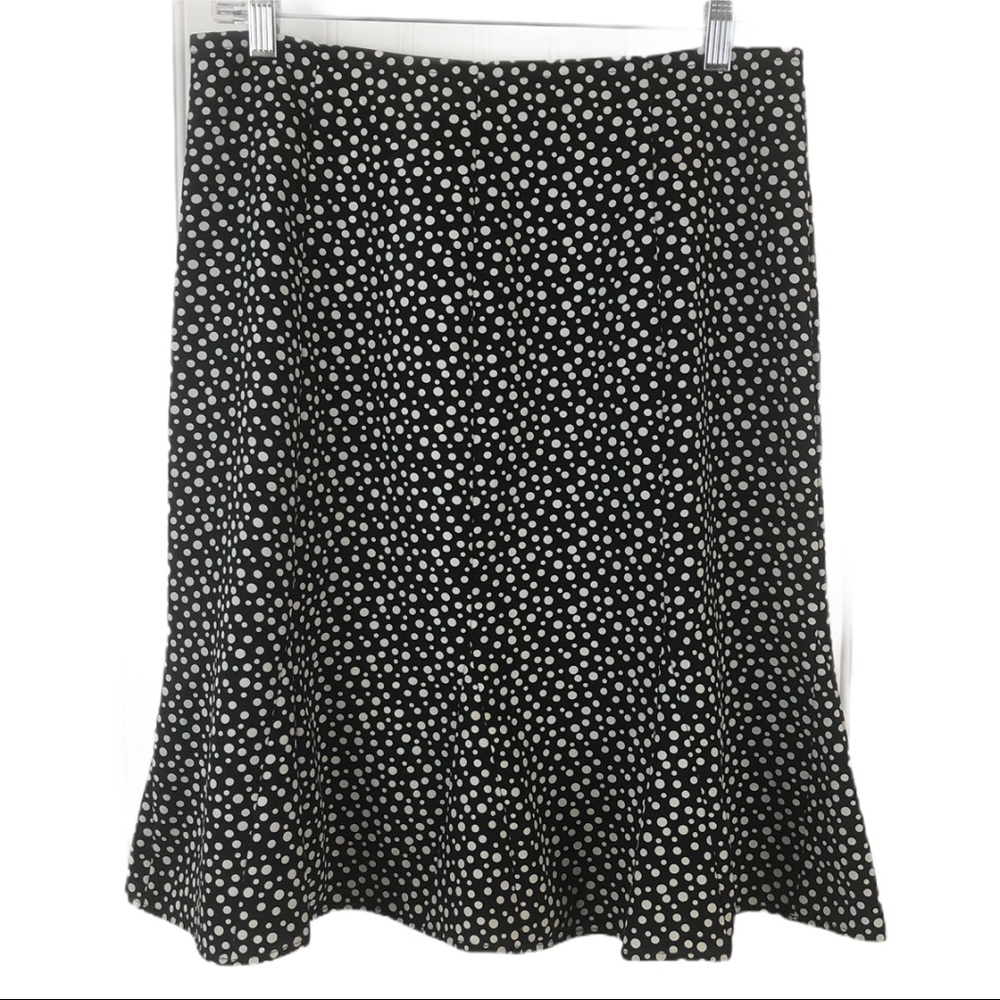 JBXR Polka Dot Flare Bottom Skirt Black White